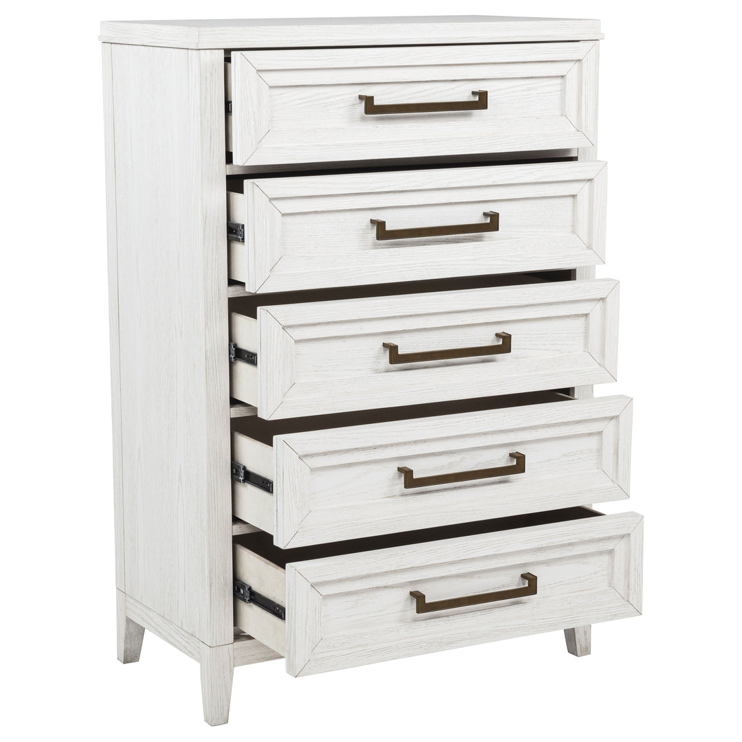 Marielle - 5-Drawer Bedroom Chest - Distressed White