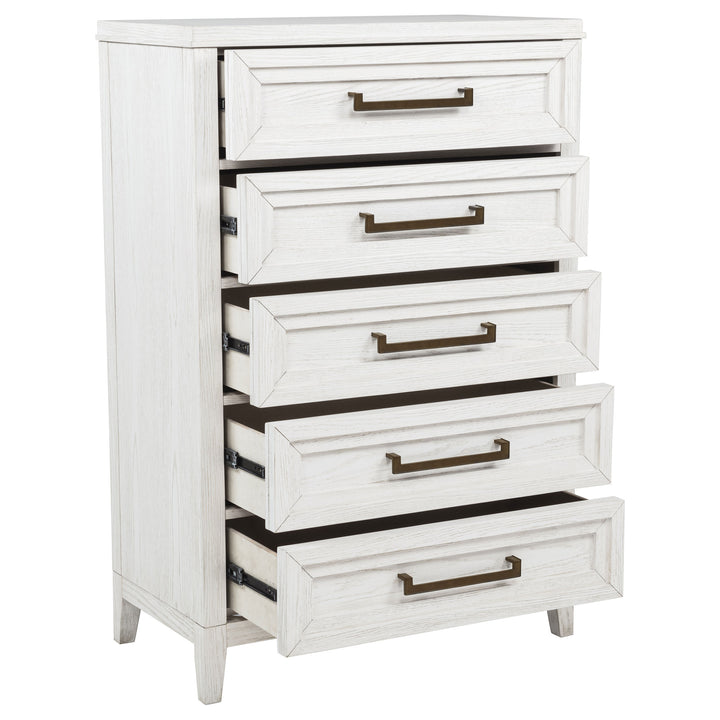 Marielle - 5-Drawer Bedroom Chest - Distressed White