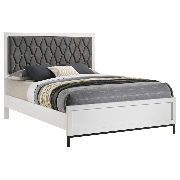 Coaster Furniture 224861Q Sonora Queen Upholstered Panel Bed White