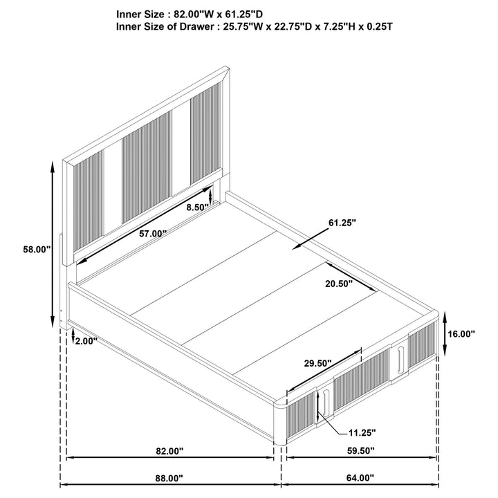 Coaster Furniture 224900Q Terrace 2-drawer Queen Storage Bed Ash Brown