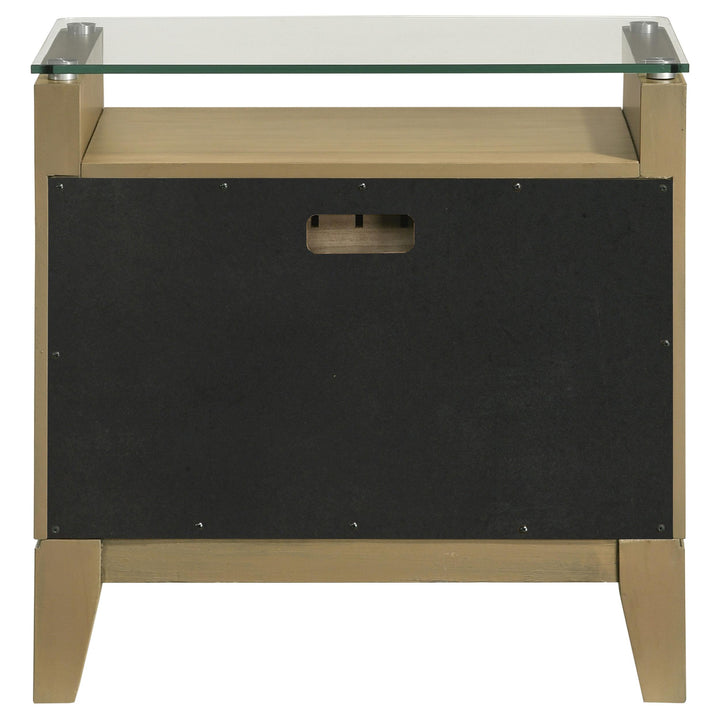 Coaster Furniture 224922 Granada 2-drawer Glass Top Nightstand Natural Pine