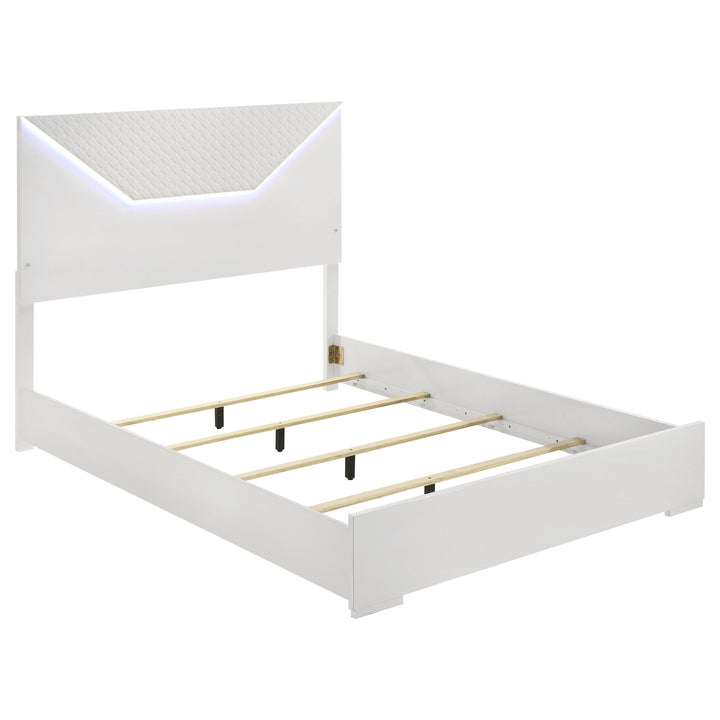 Ives - 5 Piece Queen Bedroom Set - White High Gloss