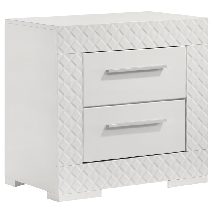 Ives - 5 Piece Queen Bedroom Set - White High Gloss