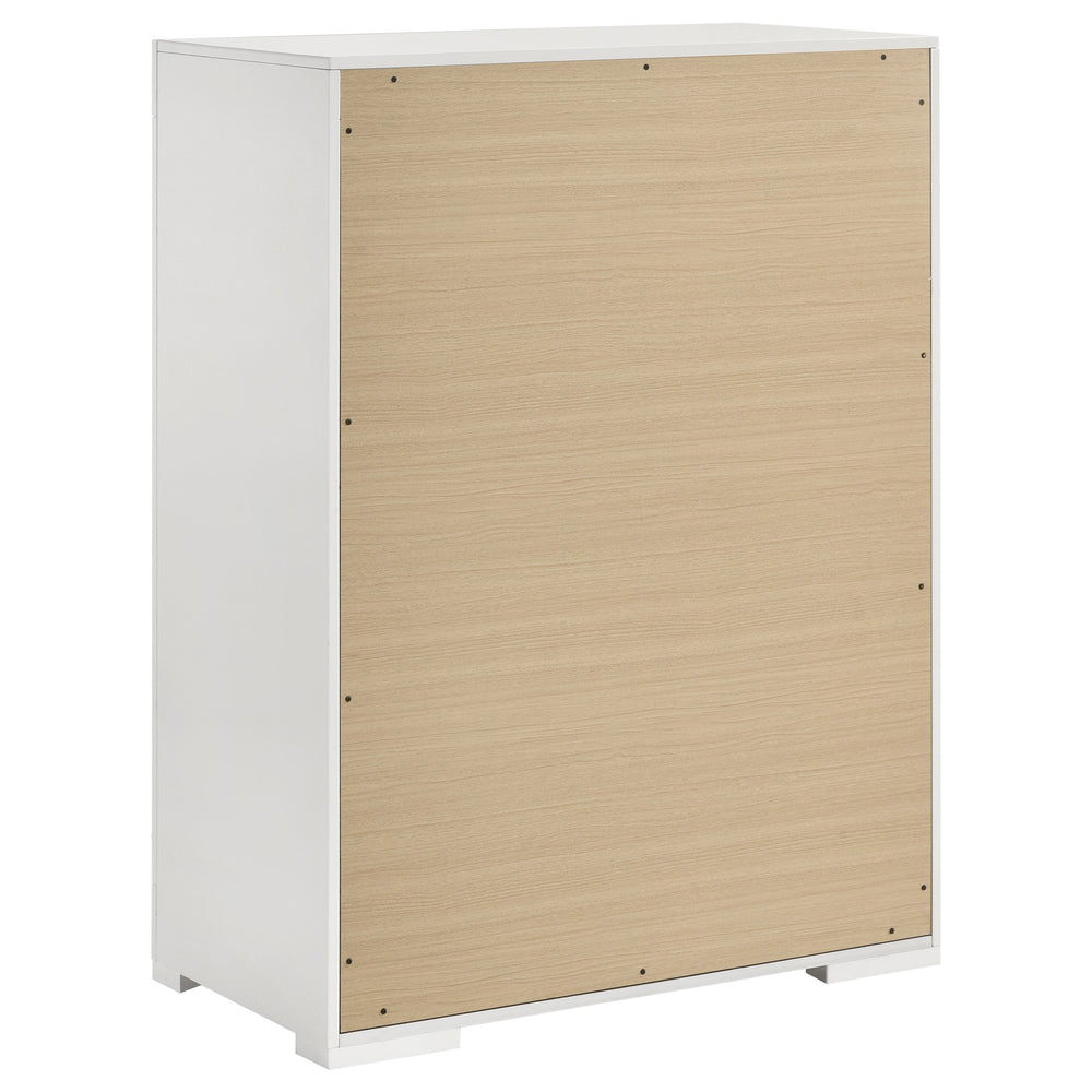 Ives - 5 Piece Queen Bedroom Set - White High Gloss
