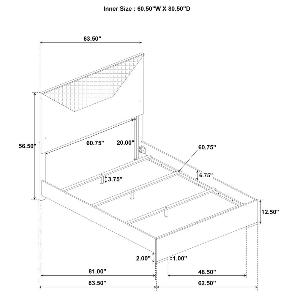 Ives - 5 Piece Queen Bedroom Set - White High Gloss