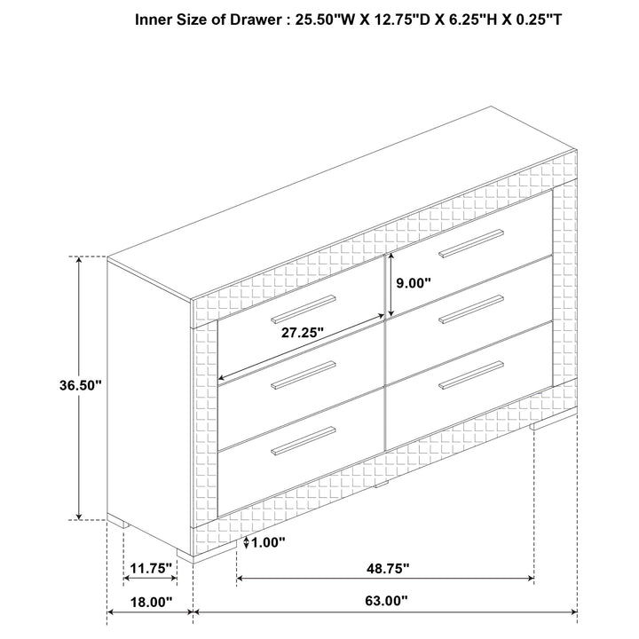 Ives - 5 Piece Queen Bedroom Set - White High Gloss