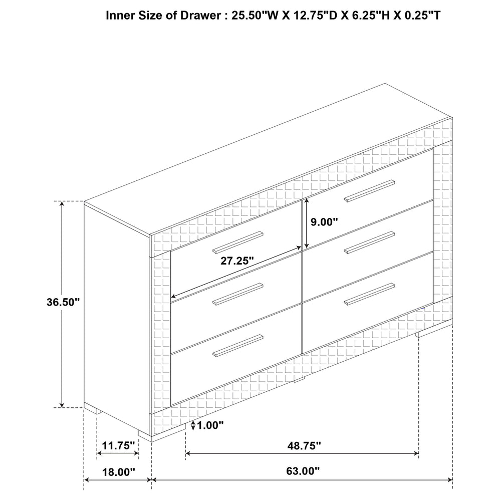 Ives - 5 Piece Queen Bedroom Set - White High Gloss