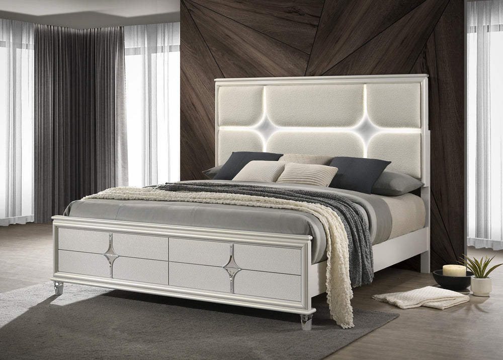 coaster-furniture-224951ke-olivia-eastern-king-panel-bed-led-headboard-pearl-white