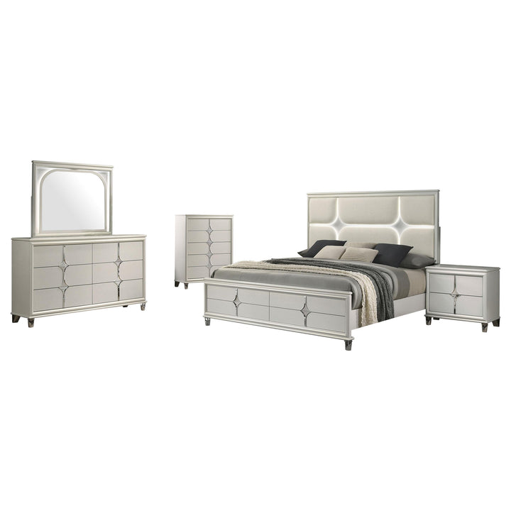 Coaster Furniture 224951Q-S5 Olivia 5-Piece Bedroom Set Pearl White