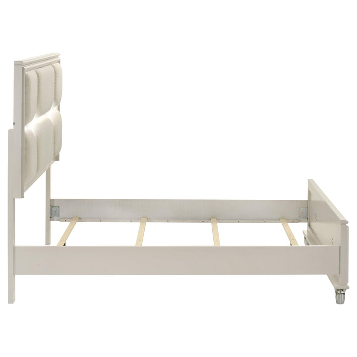 Coaster Furniture 224951Q Olivia Queen Panel Bed LED Headboard Pearl White