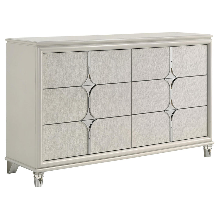 Coaster Furniture 224953 Olivia 6-drawer Dresser Cabinet Pearl White