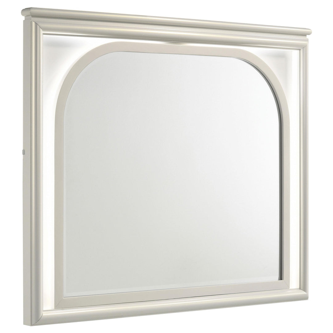 Coaster Furniture 224954 Olivia LED Dresser Mirror Pearl White