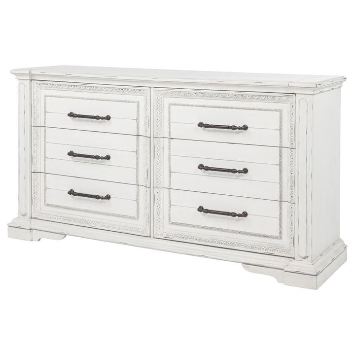 Mckinney - 6-Drawer Bedroom Dresser Cabinet - Vintage White