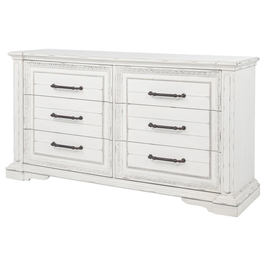 Mckinney - 6-Drawer Bedroom Dresser Cabinet - Vintage White