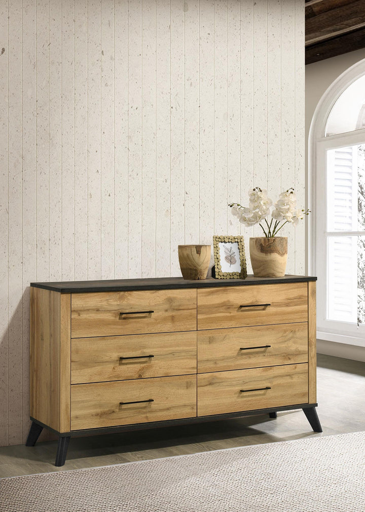 coaster-furniture-225003-kaywood-6-drawer-dresser-cabinet-natural-pine