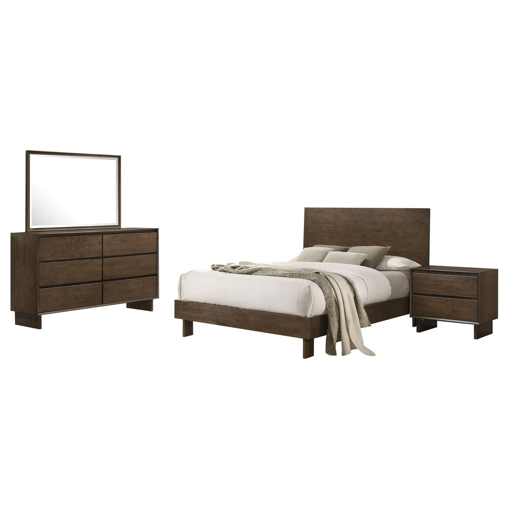 Coaster Furniture 225011Q-S4 Glenwood 4-Piece Queen Bedroom Set Warm Brown