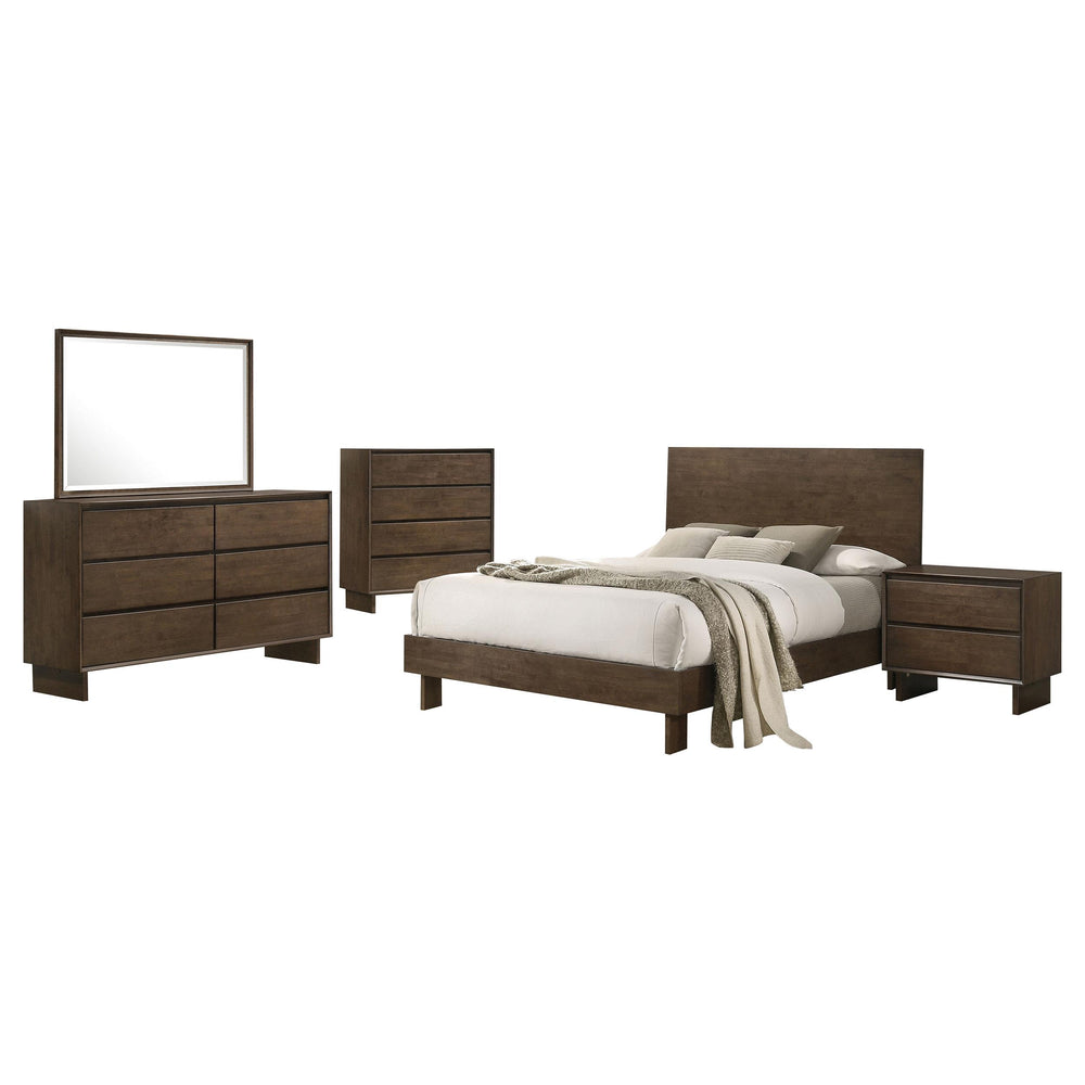 Coaster Furniture 225011Q-S5 Glenwood 5-Piece Queen Bedroom Set Warm Brown