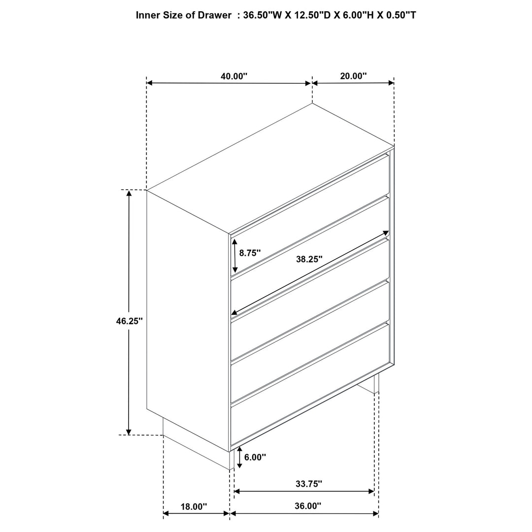 Coaster Furniture 225011Q-S5 Glenwood 5-piece Queen Bedroom Set Warm Brown