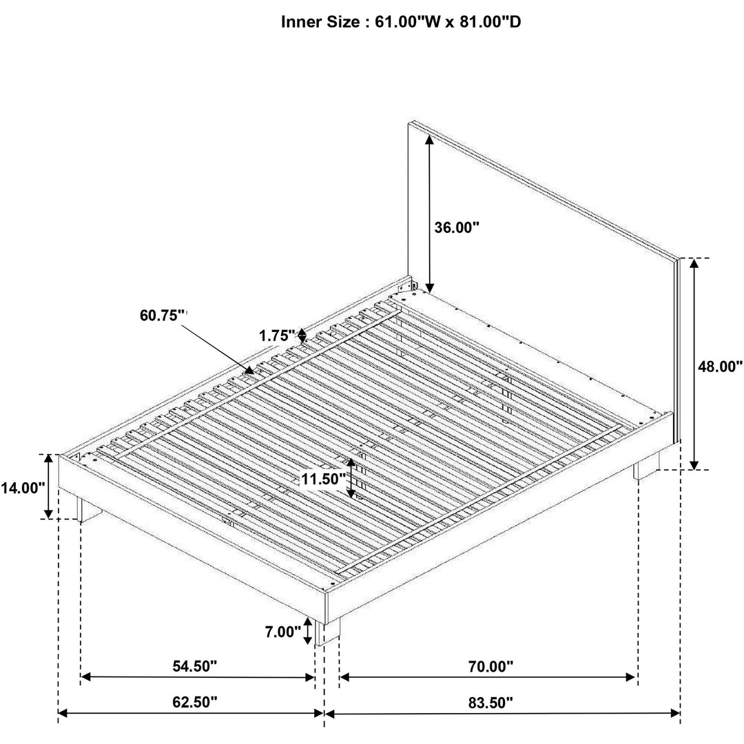 Coaster Furniture 225011Q Glenwood 48-inch Queen Platform Panel Bed Warm Brown