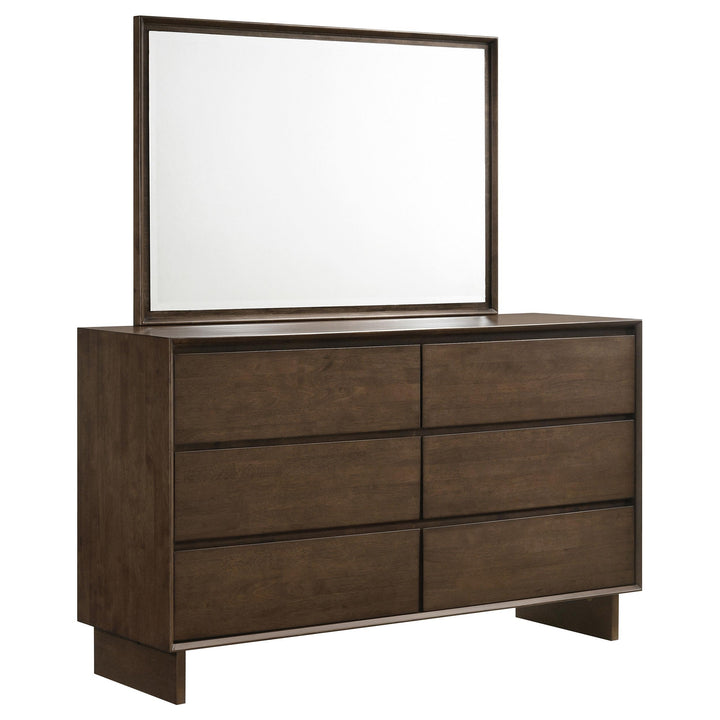 Coaster Furniture 225013M Glenwood 6-drawer Dresser and Mirror Warm Brown