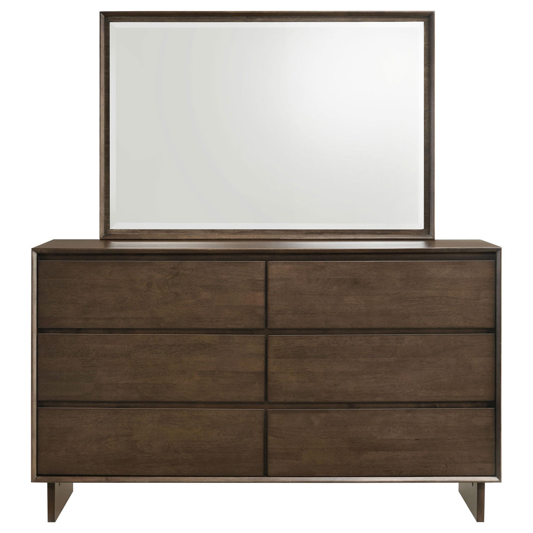 Coaster Furniture 225013M Glenwood 6-drawer Dresser and Mirror Warm Brown