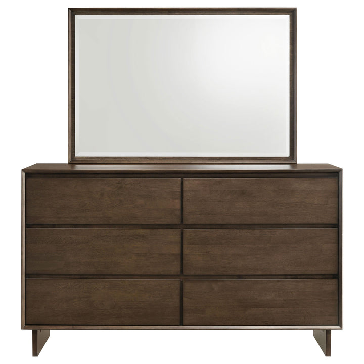 Coaster Furniture 225013M Glenwood 6-drawer Dresser and Mirror Warm Brown