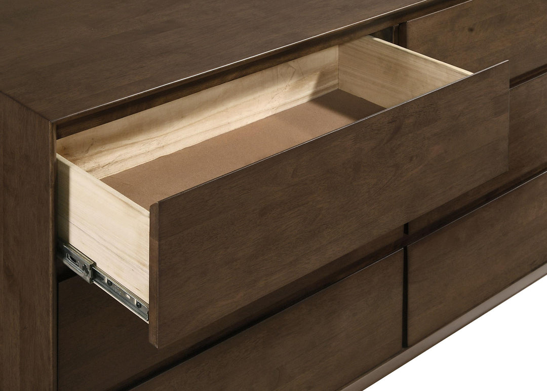 Coaster Furniture 225013M Glenwood 6-drawer Dresser and Mirror Warm Brown