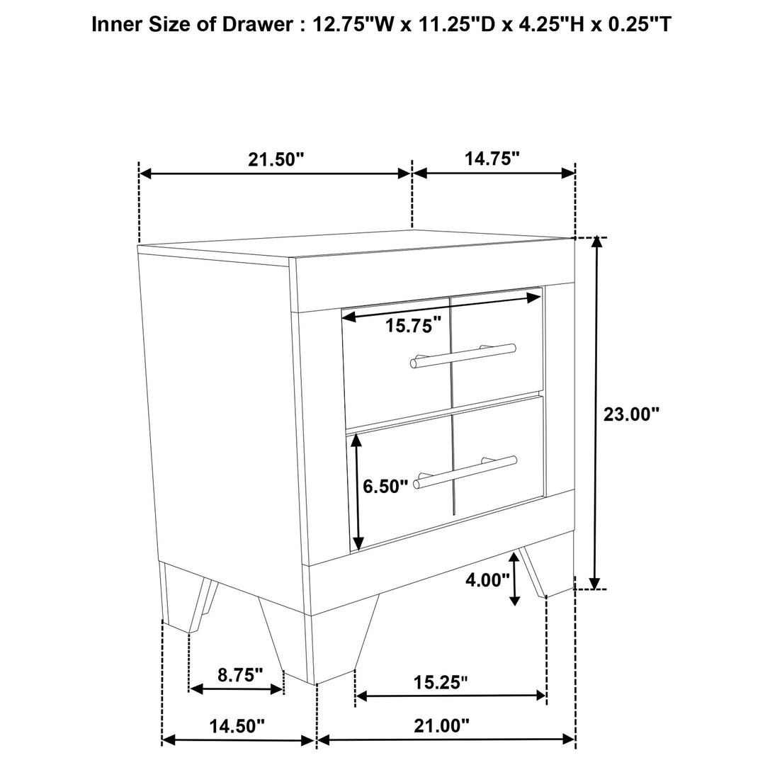 Coaster Furniture 225062 Trenton 2-drawer Nightstand Bedside Table Rustic Cream