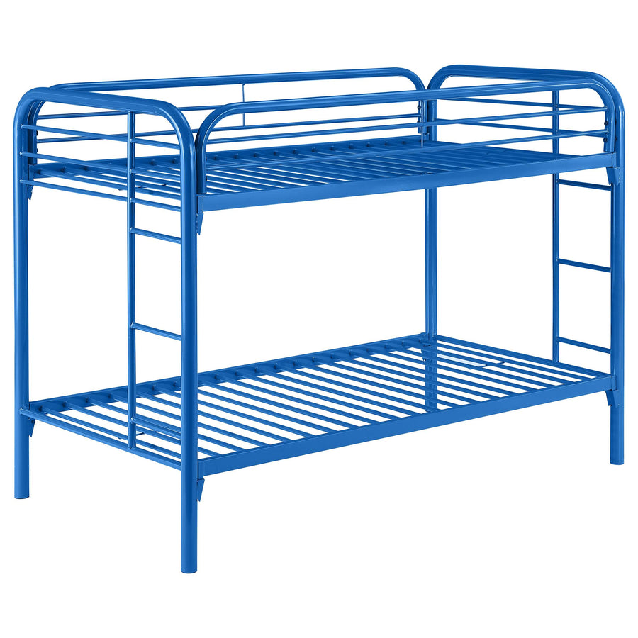 Coaster Furniture 2256B Morgan Metal Twin Over Twin Bunk Bed Blue