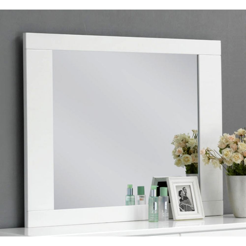 Lorimar Mirror in White & Chrome Leg