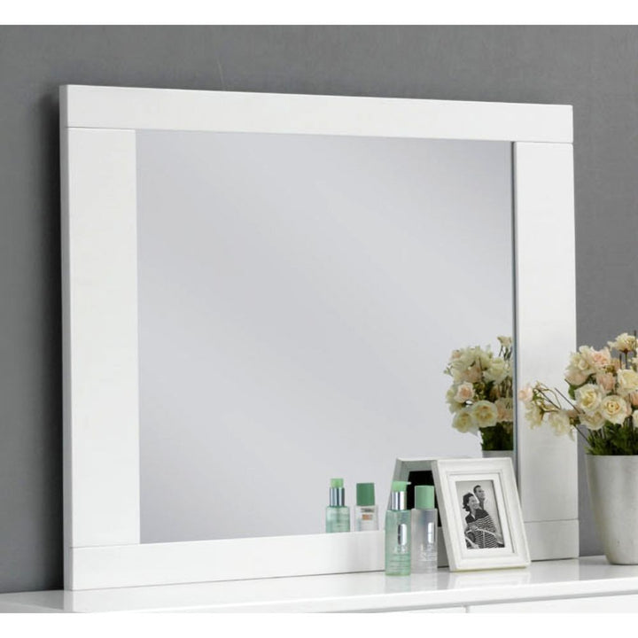 Lorimar Mirror in White &amp; Chrome Leg
