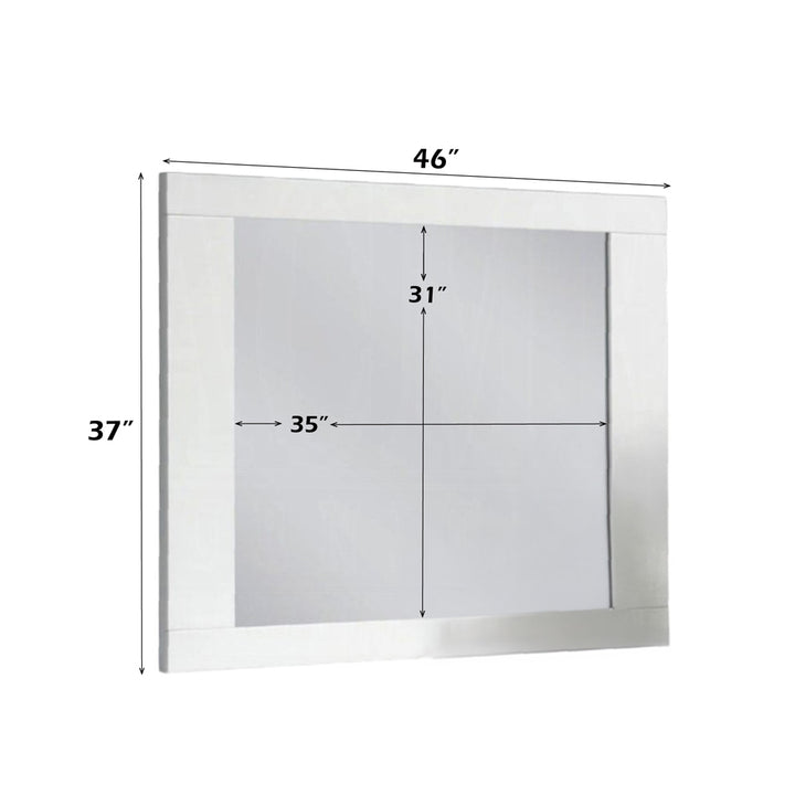 Lorimar Mirror in White &amp; Chrome Leg - dimensions
