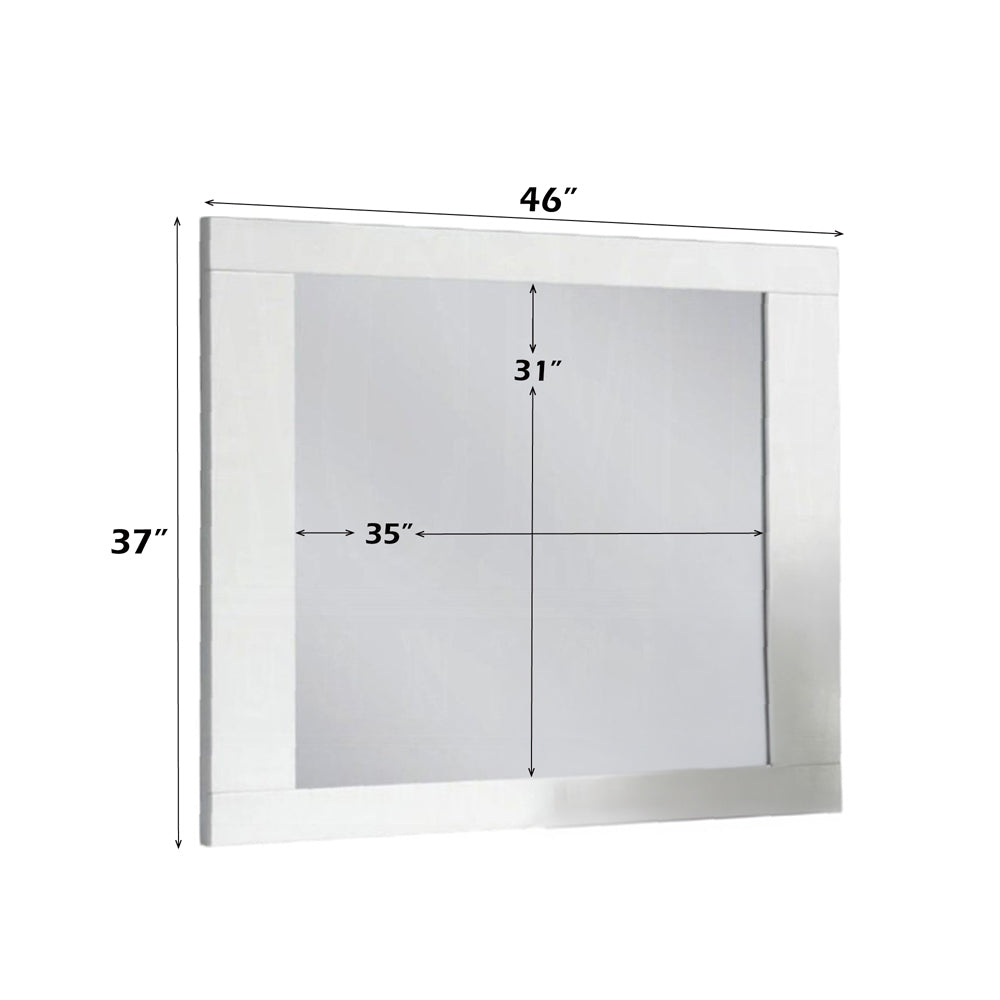 Lorimar Mirror in White & Chrome Leg - dimensions