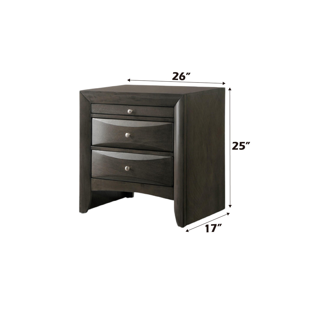 Ireland Nightstand in Gray Oak - dimensions