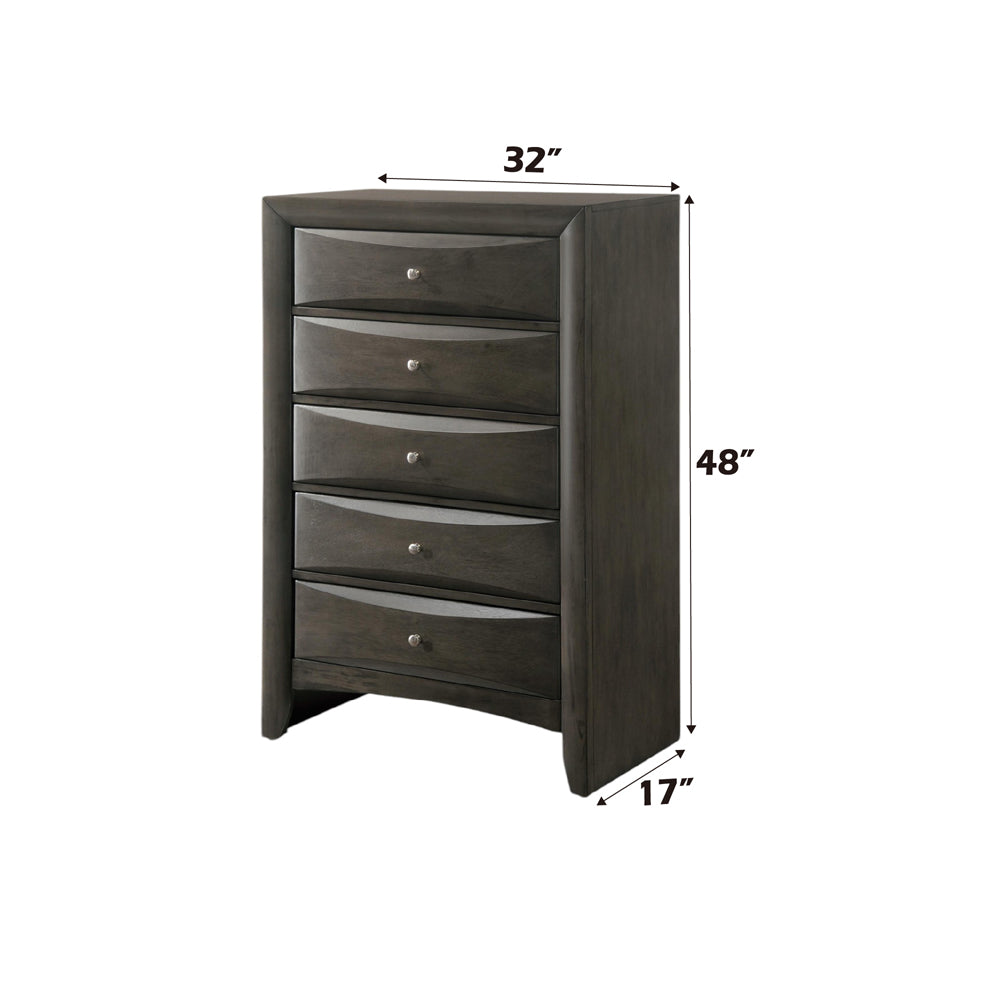 Ireland Chest in Gray Oak - dimensions