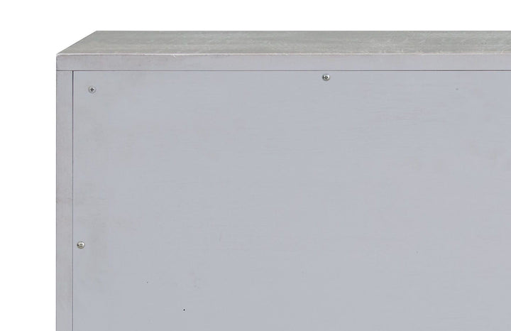 Anpu - Faux Crocodile Skin Console Cabinet - Silver