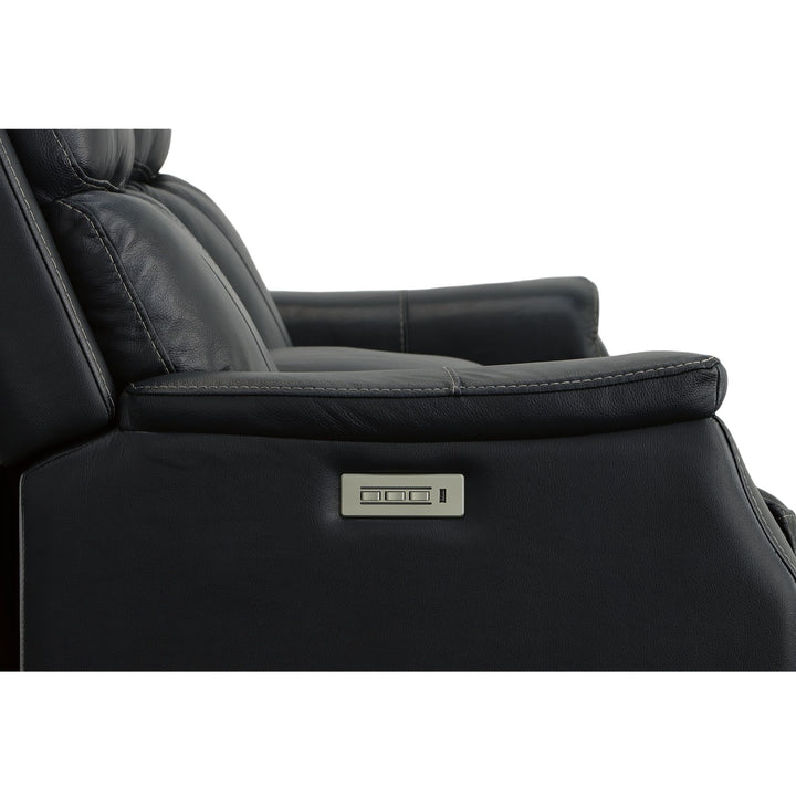 Easton Power Reclining Loveseat With Console, Power Headrests &amp; Lumbar Ocean