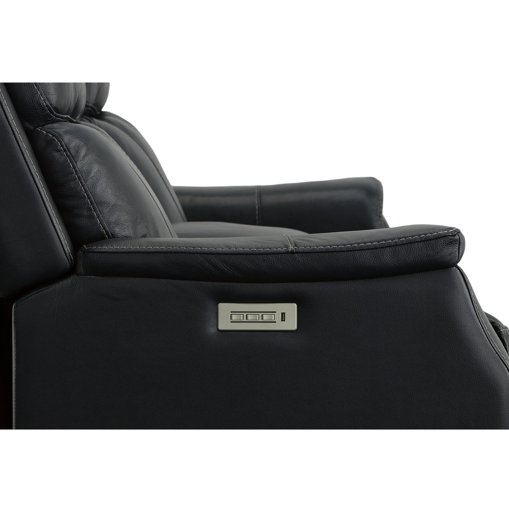Easton Power Reclining Loveseat With Console, Power Headrests & Lumbar Ocean