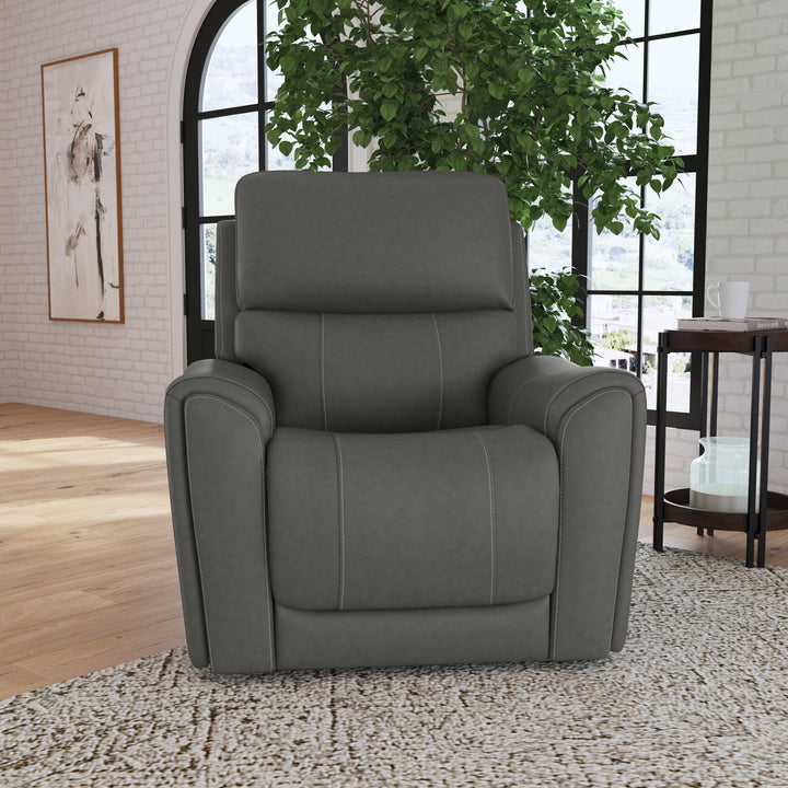 Carter Fabric Power Recliner with Power Headrest &amp; Lumbar in Smoke