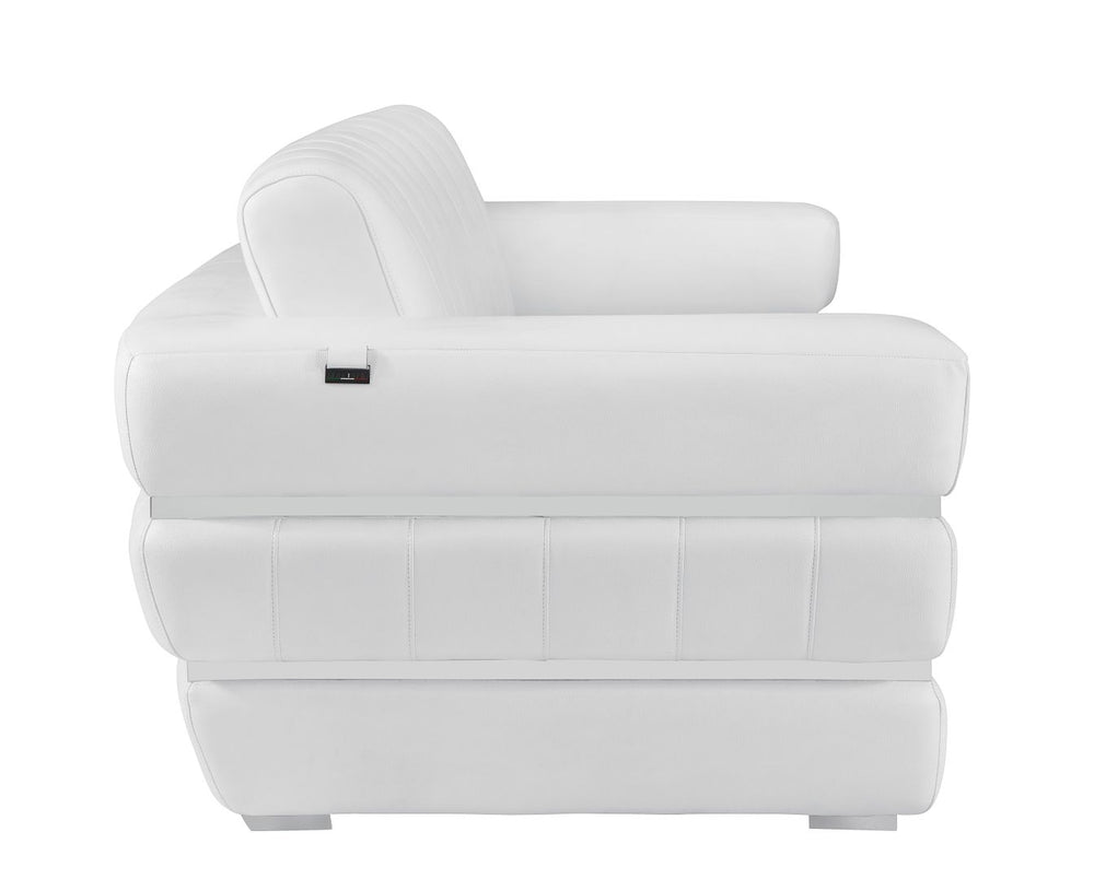 DivanItalia 904 Chair in Top-Grain Italian Leather - White