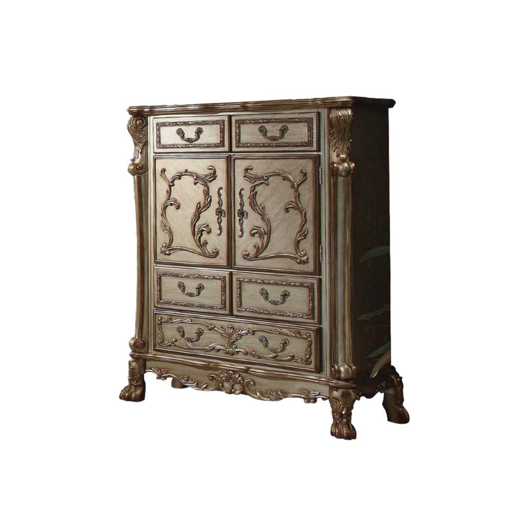 Dresden Chest in Gold Patina & Bone