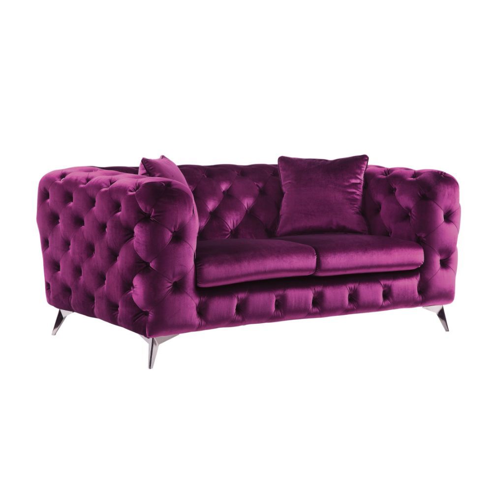 Atronia - Loveseat - Purple Velvet
