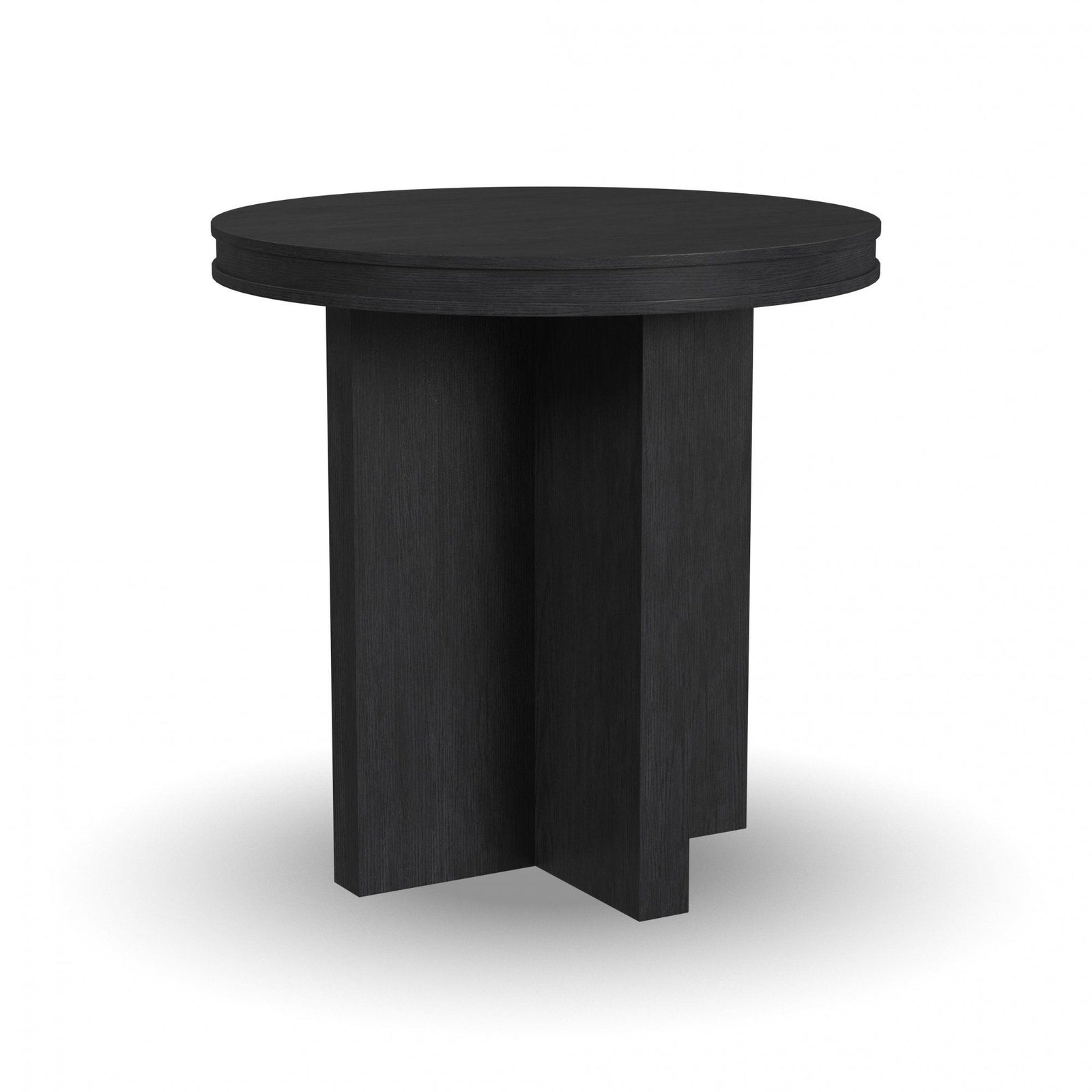 Waterfall  Round End Table  Black