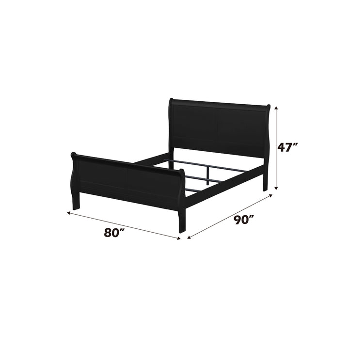 Louis Philippe EK Bed in Black - dimensions
