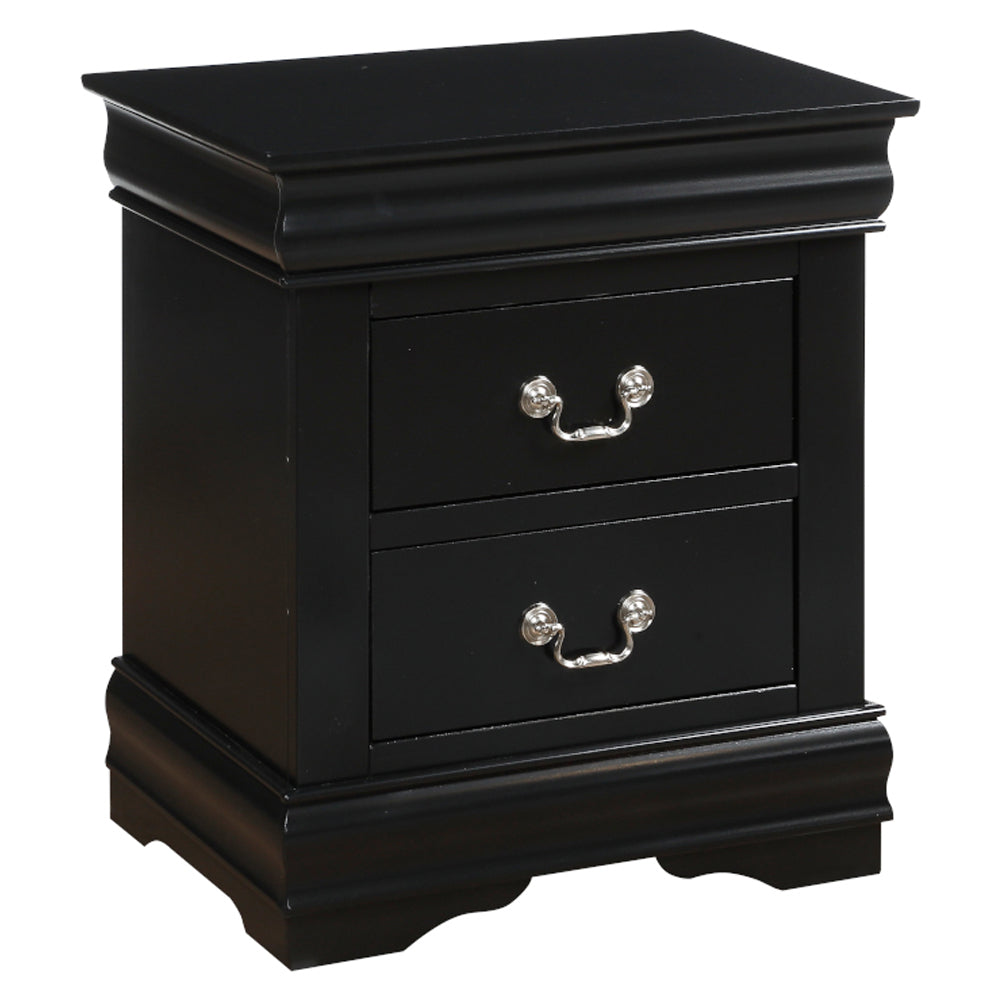 Louis Philippe Nightstand in Black Finish