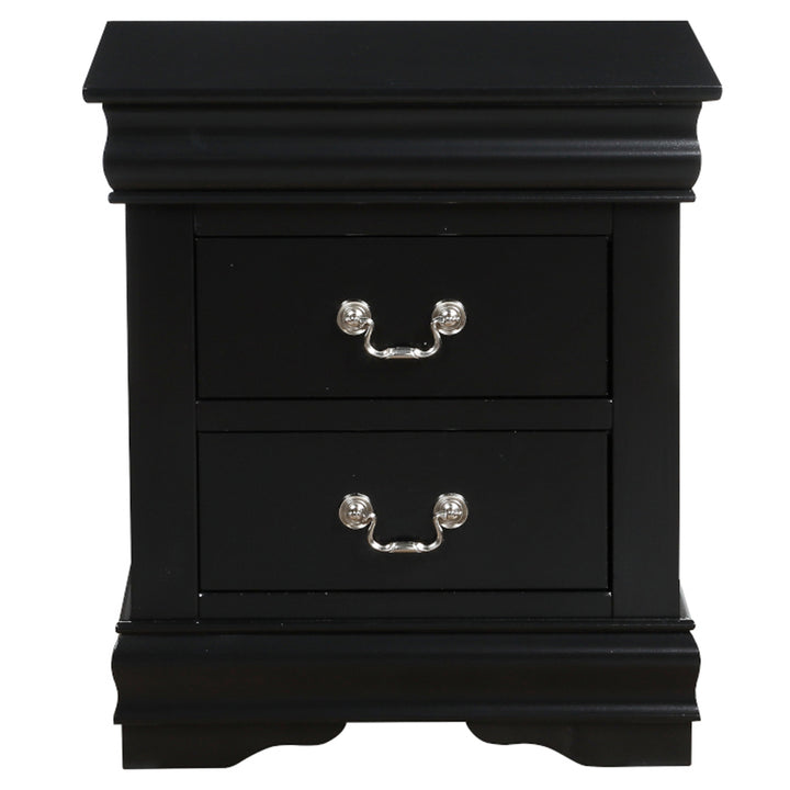 Louis Philippe Nightstand in Black Finish