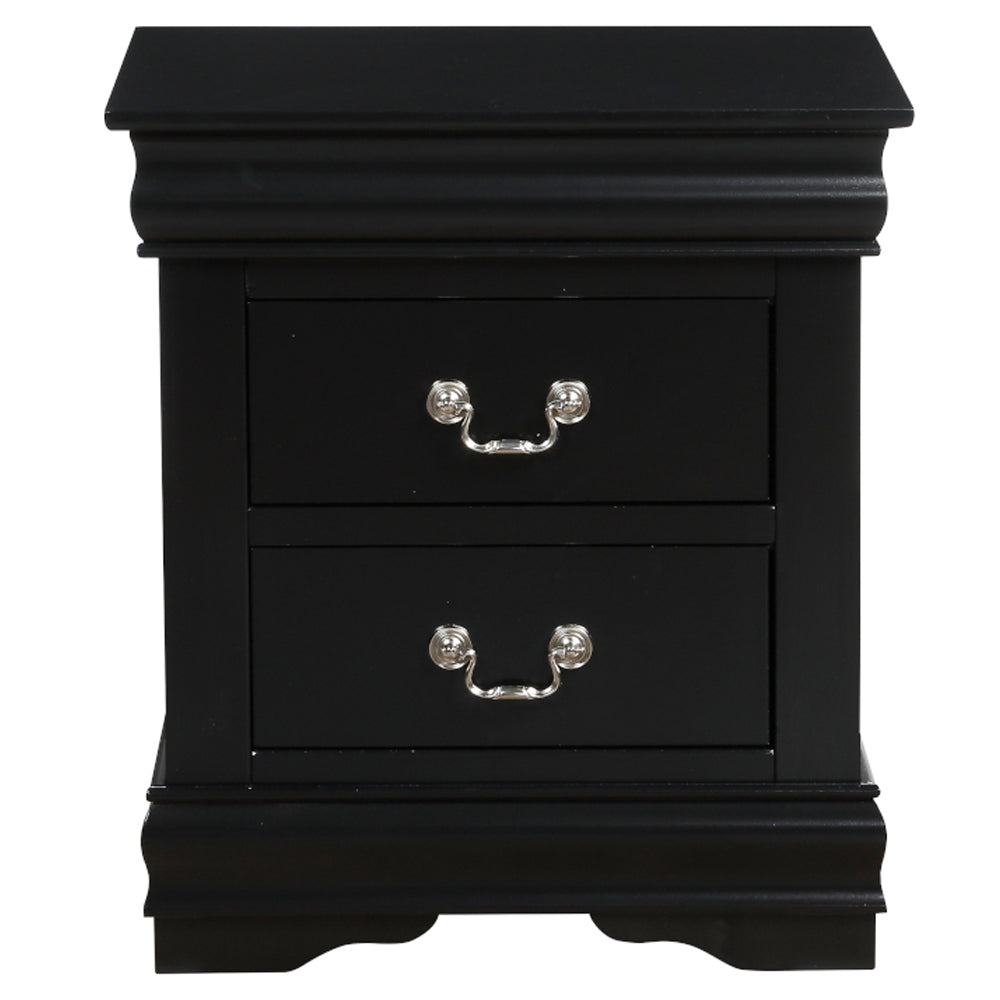 Louis Philippe Nightstand in Black Finish