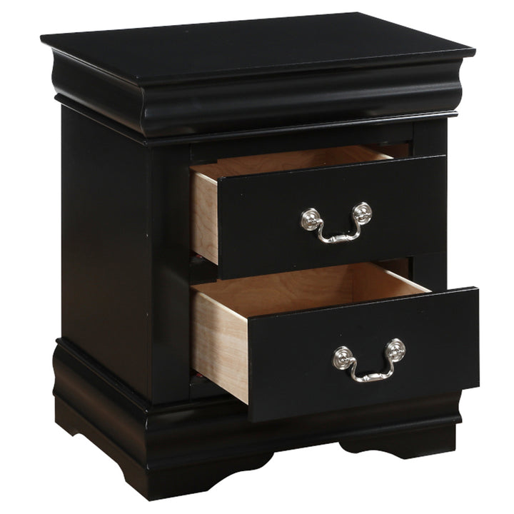 Louis Philippe Nightstand in Black Finish