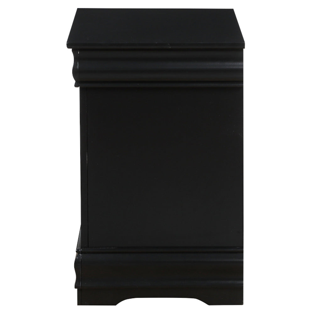 Louis Philippe Nightstand in Black Finish