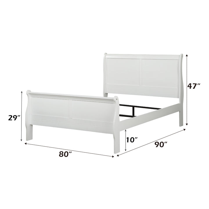 Louis Philippe EK Bed in White - dimensions